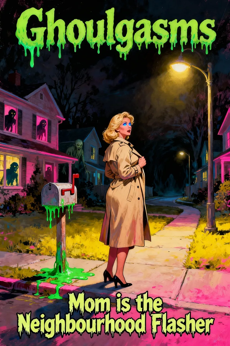 Cover of Ghoulgasms: Mom is the Neighbourhood Flasher by Sara Goodhead